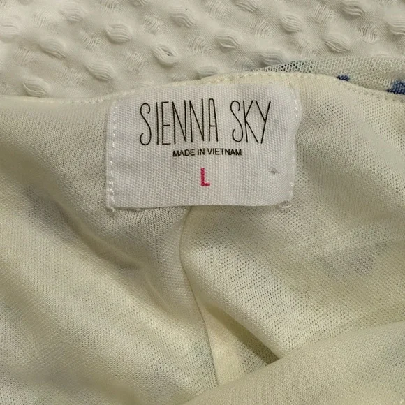 Sienna Sky Floral Ruched Blouse - White and Blue - Picture 3 of 5